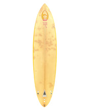Load image into Gallery viewer, Yellow surfboard with a logo on a white background