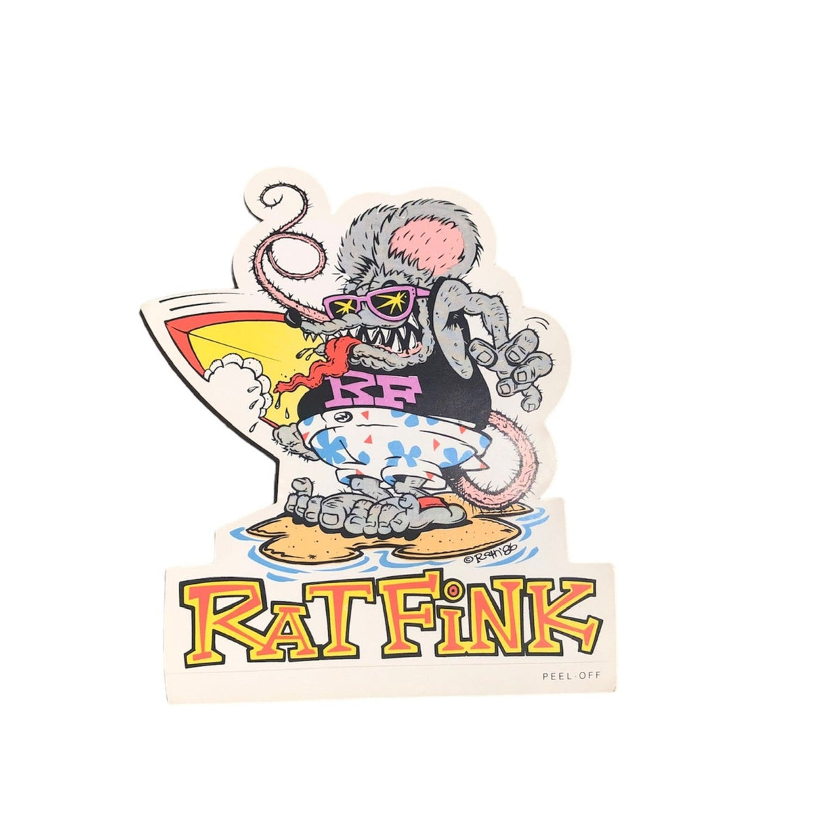 Vintage 1986 Rat Fink Ed Roth Surfboard Sticker 4.5