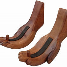 Load image into Gallery viewer, Wooden hands with black protection bands on a white background