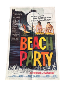 beach party surfing poster