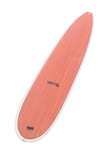 Wood deck surfboard 