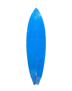 Blue surfboard on a white background