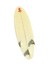 Load image into Gallery viewer, White surfboard with a logo on a white background