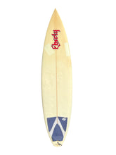 Load image into Gallery viewer, Tom Eberly surfboard with red logo on a white background