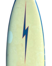 Load image into Gallery viewer, Close-up of a surfboard with a blue lightning bolt design on a white background