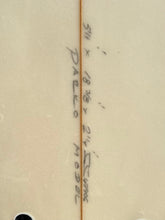 Load image into Gallery viewer, Text on a beige background with measurements and model details.