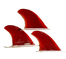 Load image into Gallery viewer, Vintage Fiberglass Fins Red Surfboard Tri Fin Set FREE SHIP!