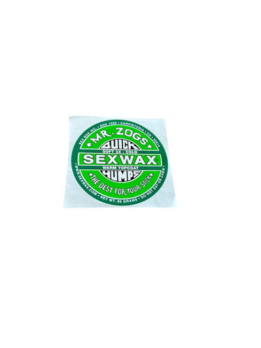 Vintage Zoggs Sexwax Humps Surfboard Sticker Green