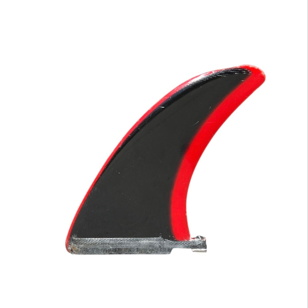 Black and red surfboard fin 