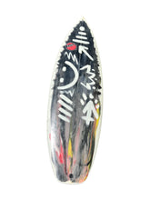 Load image into Gallery viewer, Decorative surfboard with smiley face design on a white background