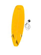 Load image into Gallery viewer, Yellow surfboard with a leash on a white background