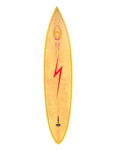 Load image into Gallery viewer, Surfboard with a red lightning bolt design on a white background