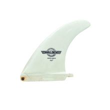 Load image into Gallery viewer, Walden surfboard fin with a logo on a white background