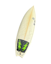 Load image into Gallery viewer, Surfboard with a green graphic on a white background