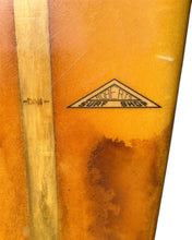 Load image into Gallery viewer, Close-up of a surfboard with a logo and text on a white background