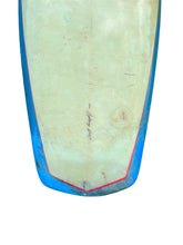 Load image into Gallery viewer, Close-up of a surfboard with a blue edge on a white background