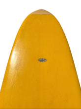Load image into Gallery viewer, Yellow surfboard with a logo on a white background