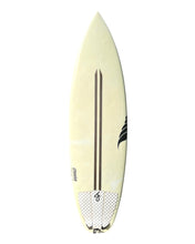Load image into Gallery viewer, White Solid surfboard with black logo on a white background