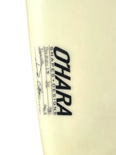 Load image into Gallery viewer, Close-up of a surfboard with 'O'Hara Shapes &amp; Designs' branding on a white background