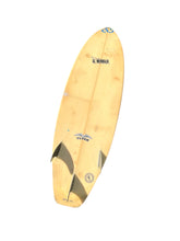 Load image into Gallery viewer, Yellow surfboard with branding on a white background
