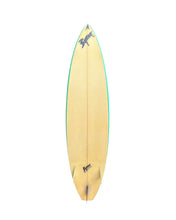Load image into Gallery viewer, Byrne surfboard with branding on a white background