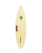 Load image into Gallery viewer, Used surfboard with a logo on a white background