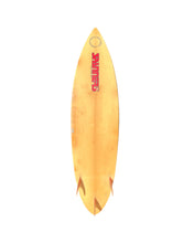 Load image into Gallery viewer, Vintage surfboard with a red logo on a white background