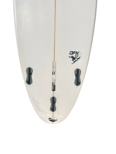 Load image into Gallery viewer, Close-up of a surfboard with visible branding on a white background
