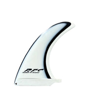 Load image into Gallery viewer, White surfboard fin with black accent on a white background