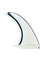 Load image into Gallery viewer, White surfboard fin with black accent on a white background