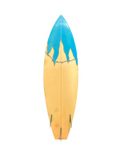 Load image into Gallery viewer, Classic surfboard with blue tip on a white background
