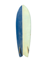 Load image into Gallery viewer, Blue and white surfboard on a white background