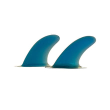 Load image into Gallery viewer, Two blue surfboard fins on a white background