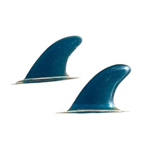 Load image into Gallery viewer, Two blue surfboard fins on a white background