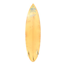 Load image into Gallery viewer, Old surfboard with branding on a white background
