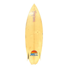 Load image into Gallery viewer, Yellow surfboard with a logo on a white background