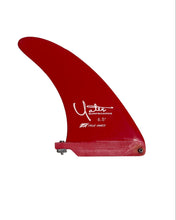 Load image into Gallery viewer, Red surf fin with branding on a white background