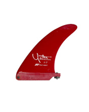 Load image into Gallery viewer, Red surf fin with branding on a white background