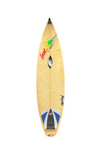 Load image into Gallery viewer, Sharp Eye surfboard with colorful designs on a white background