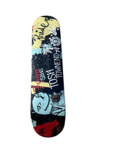 Load image into Gallery viewer, A custom skateboard deck featuring a graphic collage design with a face illustration, the text 'TOSH TOWNSEND', 'Pride', and 'FIVE YEARS SIN', shown against a plain white background.