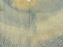 Load image into Gallery viewer, A close-up of a textured, semi-transparent light blue and beige mesh or fabric material with a fine woven pattern.