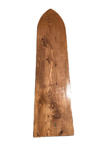 wooden short surfboard