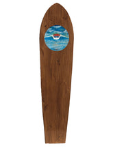 Load image into Gallery viewer, Wood surfboard with wave